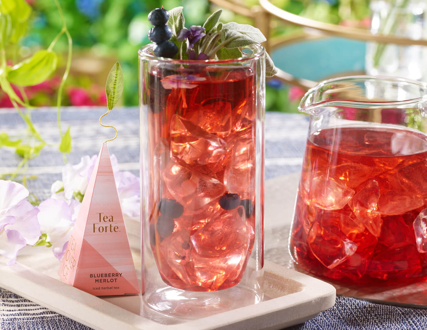 Blueberry Merlot iced tea glass and pyramid infuser