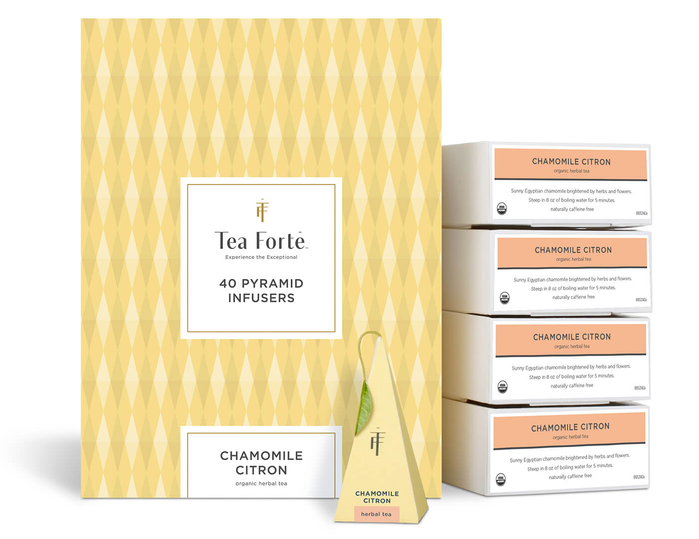 Chamomile Citron Event Box of 40 pyramid tea infusers