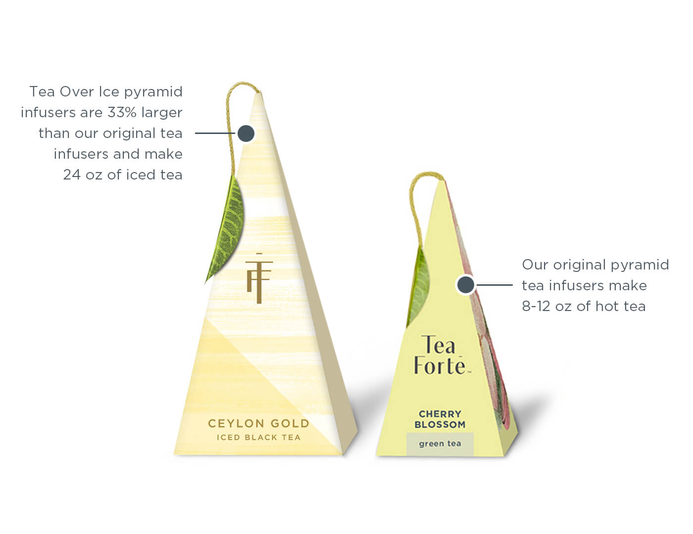 Pyramid infuser comparison in size