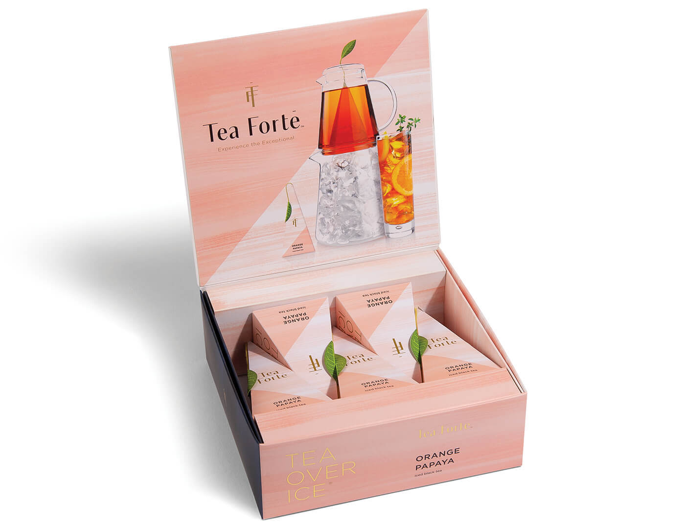 Open box of Orange Papaya Tea Over Ice 5pk.