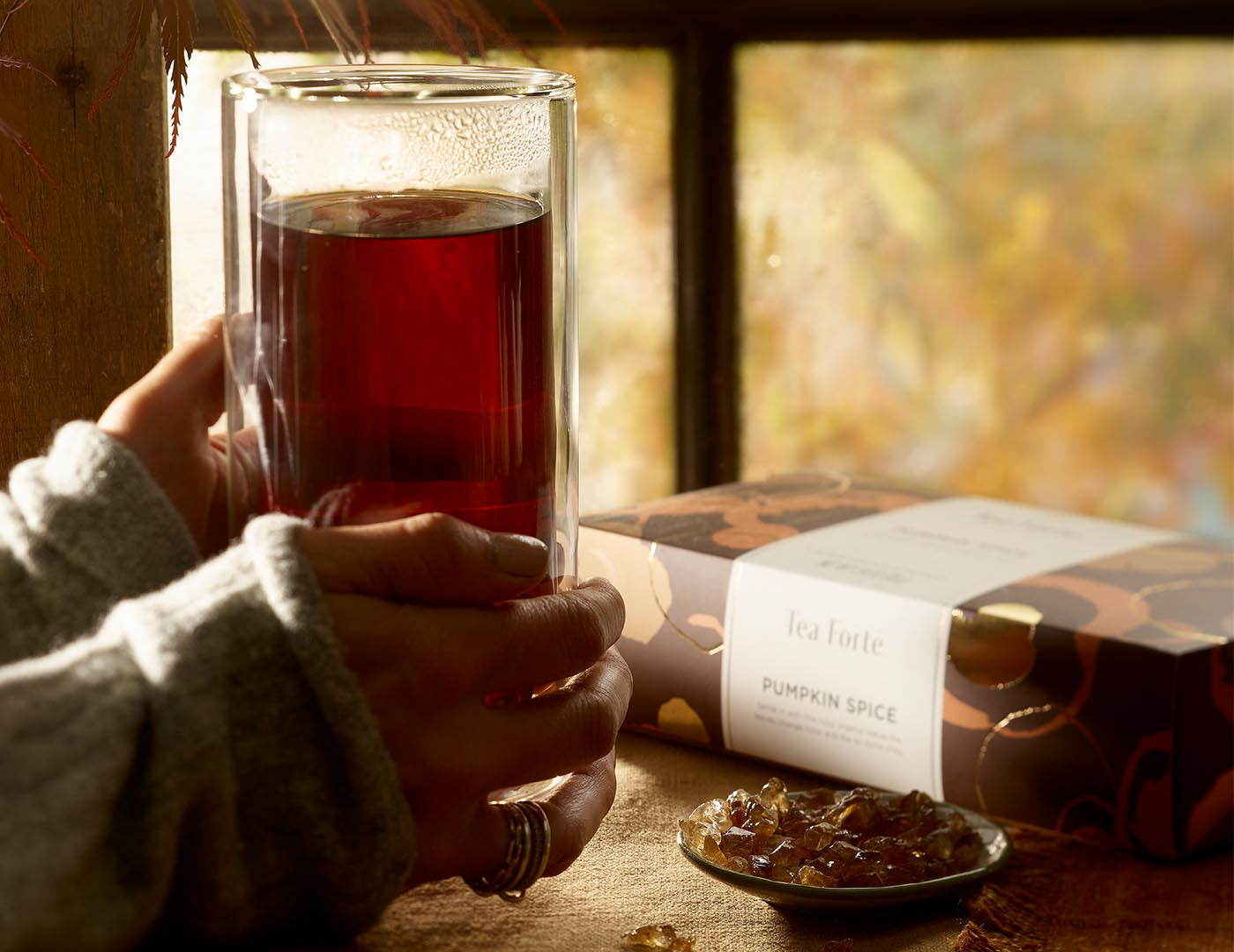 Pumpkin Spice tea in a glass