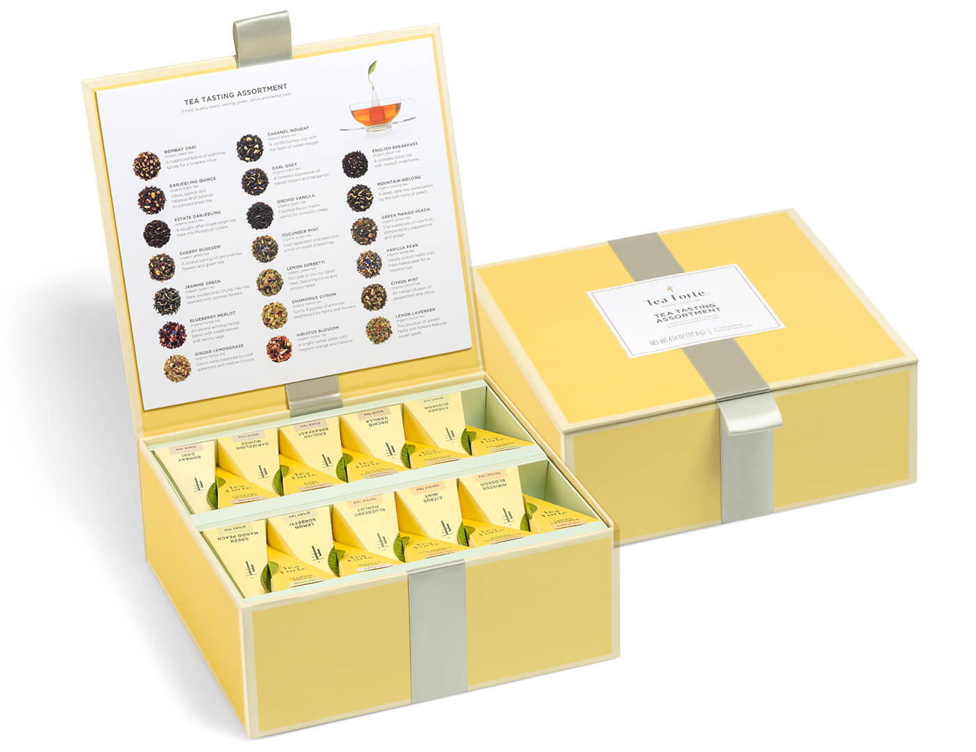 Tea Tasting Assortment Tea Chest of 40 pyramid infusers