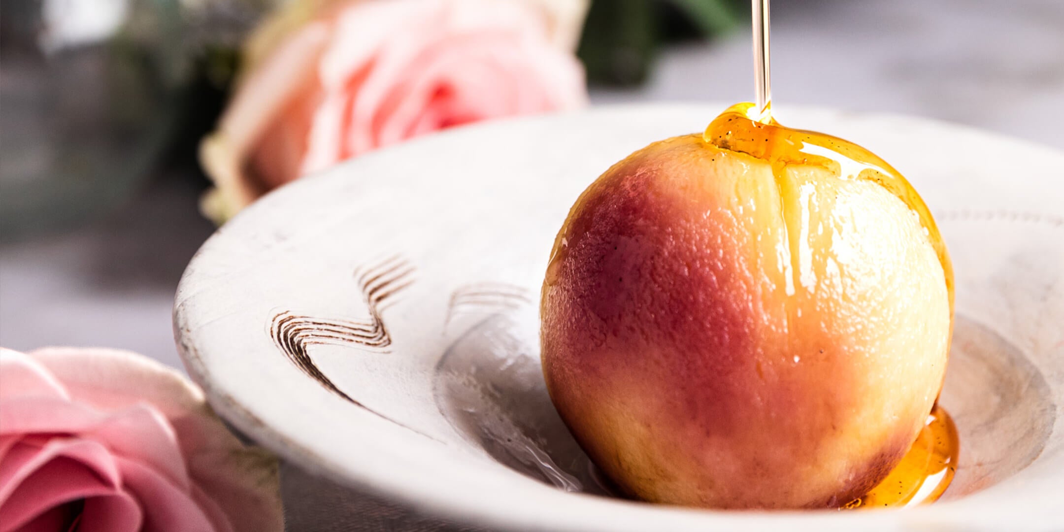 Vanilla Rose Poached Peaches