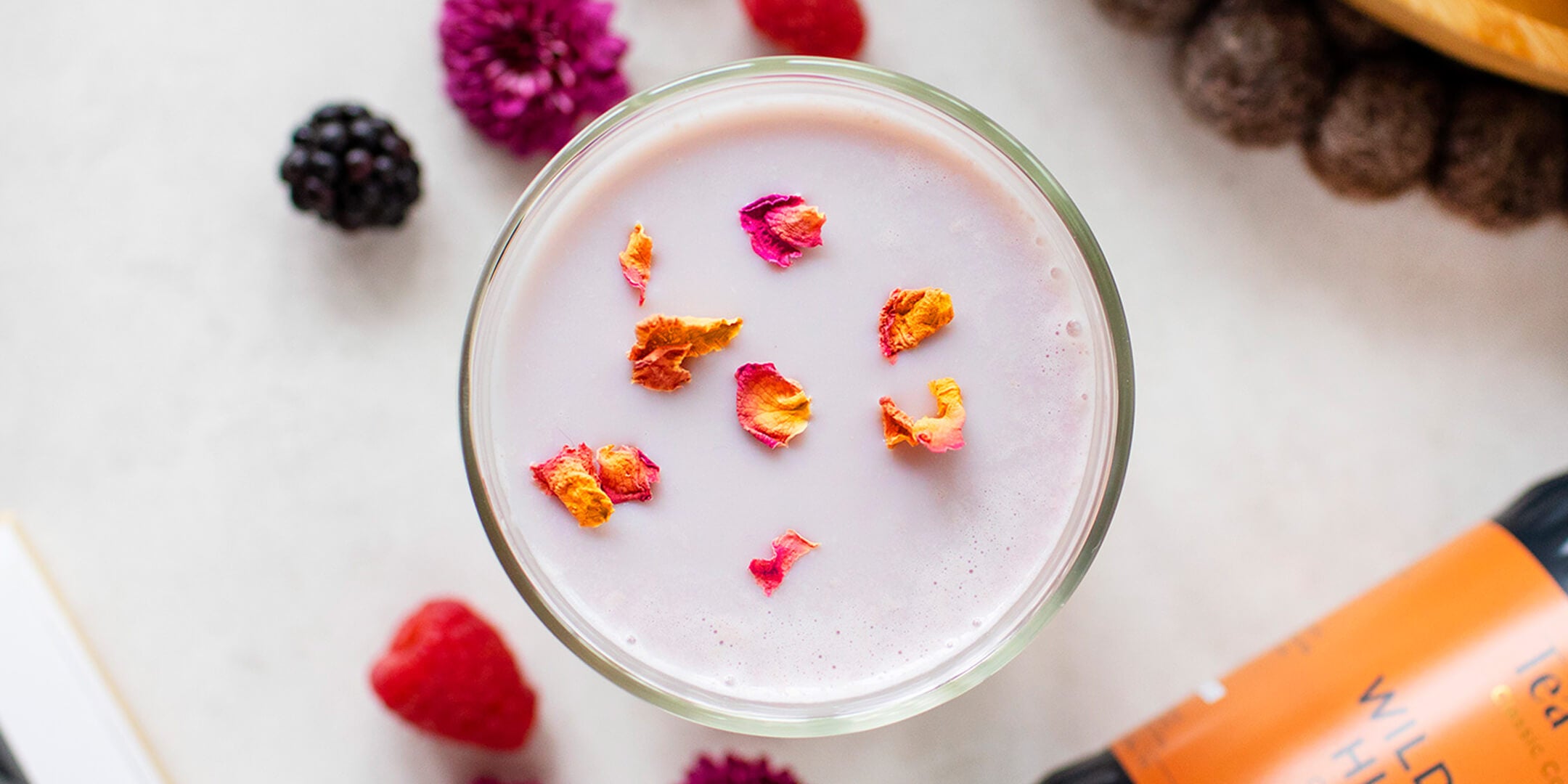 Wild Berry Hibiscus Latte from above