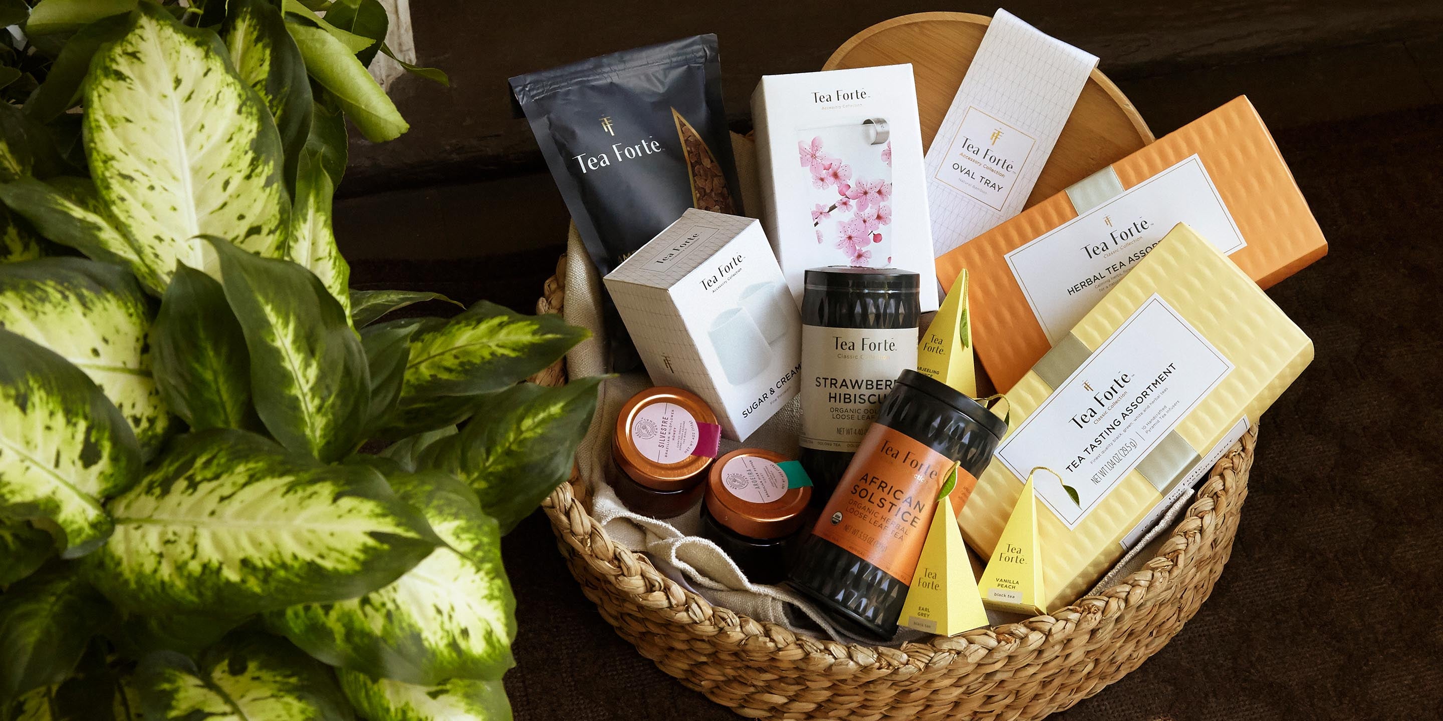 Gift basket of teas and accesories